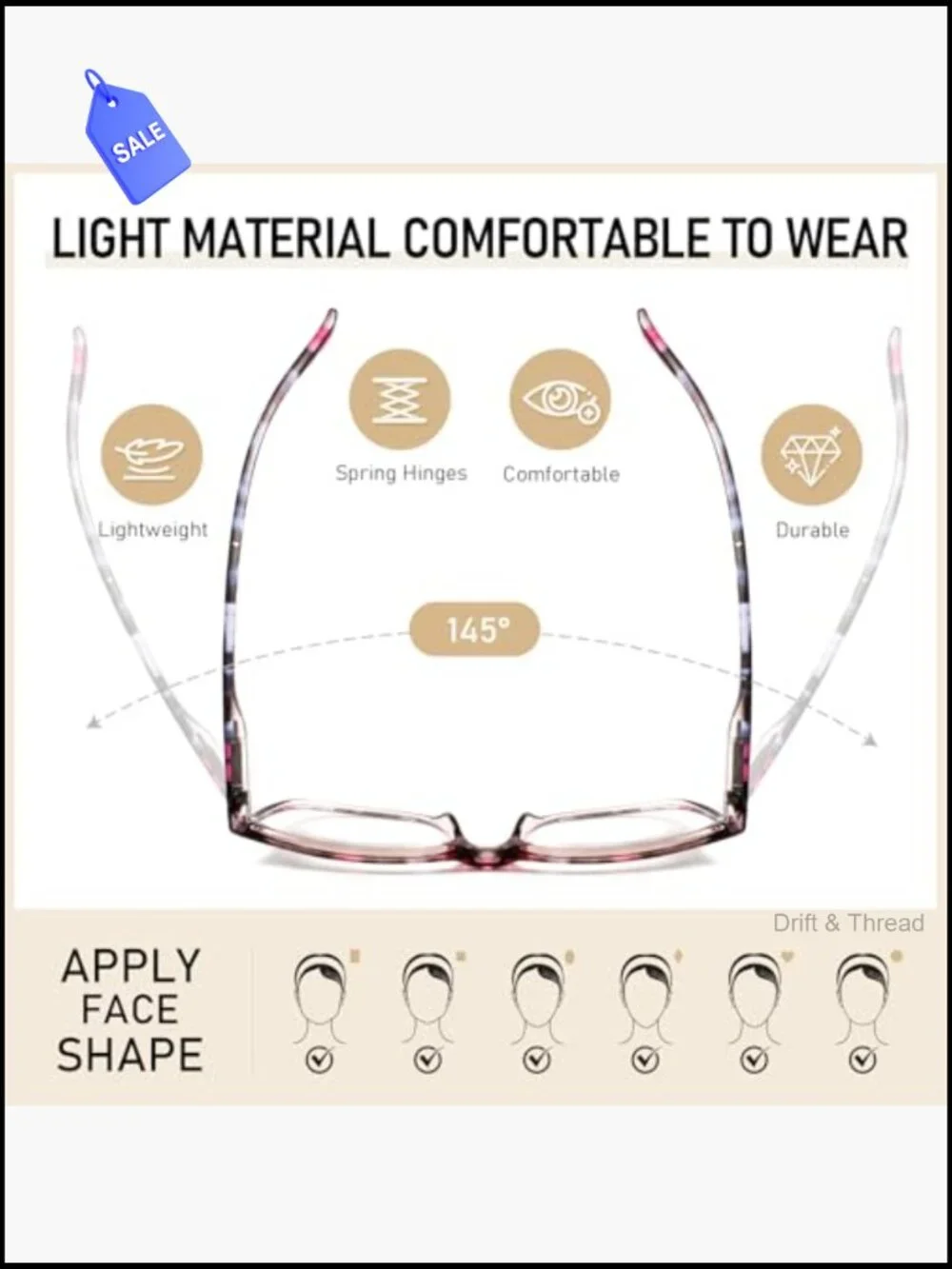 Spring Hinge Reading Glasses Blue Light Blocking Fashion Print for Women